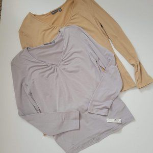 SHIMMER TEES - TWO FOR ONE - SILVER & GOLD, SZ PL
